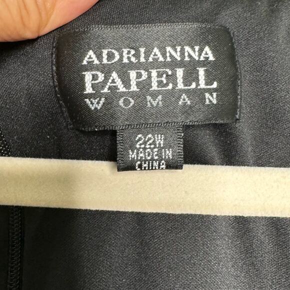 Adrianna Papell Dress Womens Sleeveless Bandage Sheath With Flower Black Size 22 - Picture 6 of 7